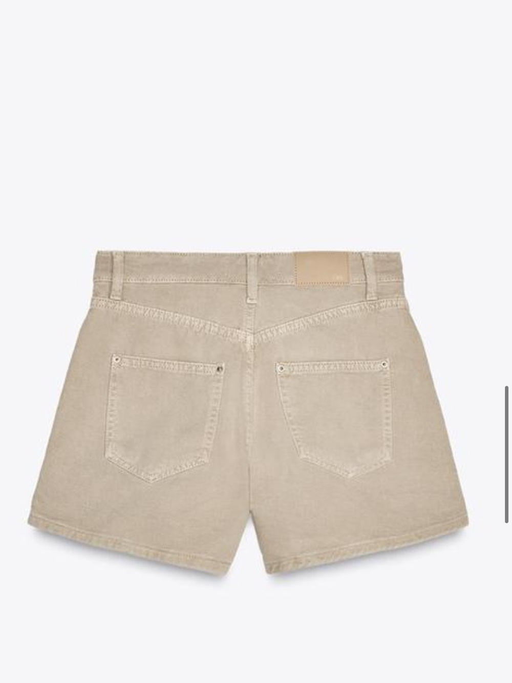 Zara Beige High-Rise Denim Shorts